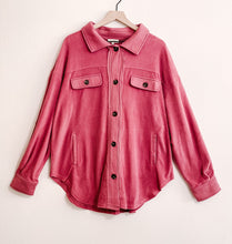Load image into Gallery viewer, Berry Pink Shirt Jacket
