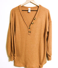 Load image into Gallery viewer, Camel Waffle Knit Top
